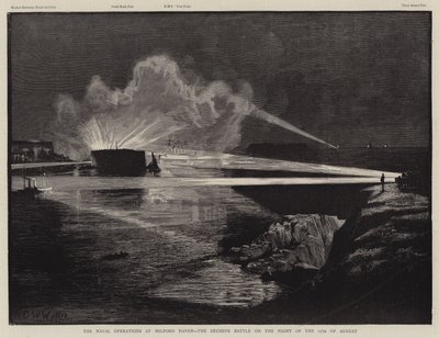 Merivoimien operaatiot Milford Havenissa, ratkaiseva taistelu yöllä 17. elokuuta tekijältä Charles William Wyllie