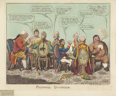 Politiekkadrilli, 1806 Poliittinen quadrille (otsikko esineessä) tekijältä Charles Williams