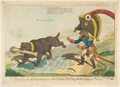 Kiistaluu eli Englanti Bull Dog ja Corsican Monkey, 14. kesäkuuta 1803. tekijältä Charles Williams
