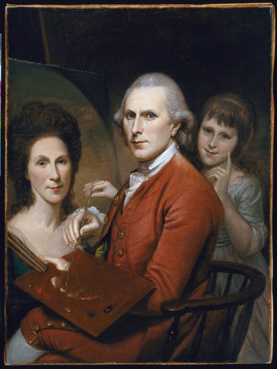 Omakuva Angelican kanssa ja Rachelin muotokuva tekijältä Charles Willson Peale