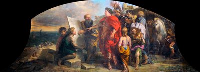 Keisari Augustus (63 eKr.-14 jKr.) rakentamassa Misenen satamaa (Italia) (Augustus rakentamassa Misenon satamaa) - Charles de La Fossen (1636-1716) maalaus, öljy kankaalle (200x350 cm) tekijältä Charles de la Fosse