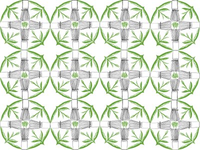 Matcha Repeat Pattern, 2018 (kynä ja muste) tekijältä Charlotte Orr