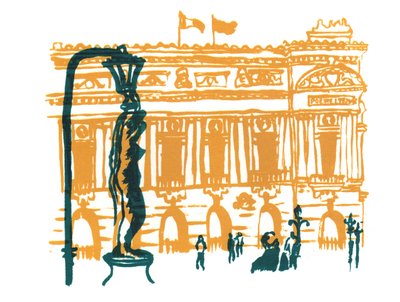 Pariisin oopperatalo, 2014 (silkkipainatus) tekijältä Charlotte Orr