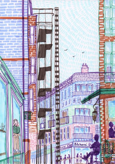 Prenzlauer Berg, 2017 (siveltimen kynät) tekijältä Charlotte Orr