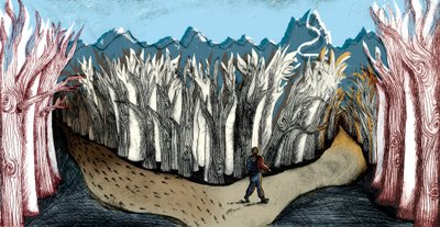 The Road Less Travelled, 2013 (kuivapisteetsaus ja digitaalinen) tekijältä Charlotte Orr