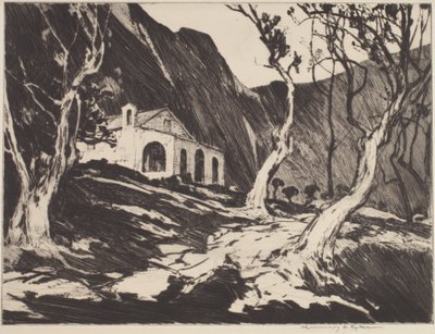 Vanha kappeli Gorbiossa (kuivapiste) tekijältä Chauncey Foster Ryder