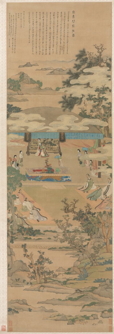Lady Xuanwen antaa ohjeita Zhoun riiteistä, 1638. tekijältä Chen Hongshou