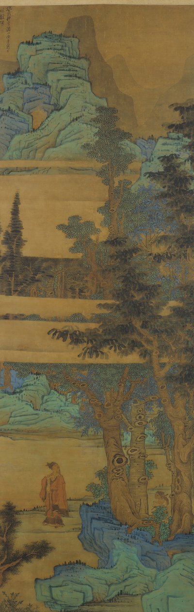Sini-vihreä maisema, vuodelta 1633. tekijältä Chen Hongshou