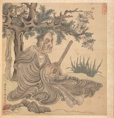 Maalauksia muinaisten mestareiden mukaan: A Lohan [Kuan-hsiun jälkeen], 1598-1652. tekijältä Chen Hongshou