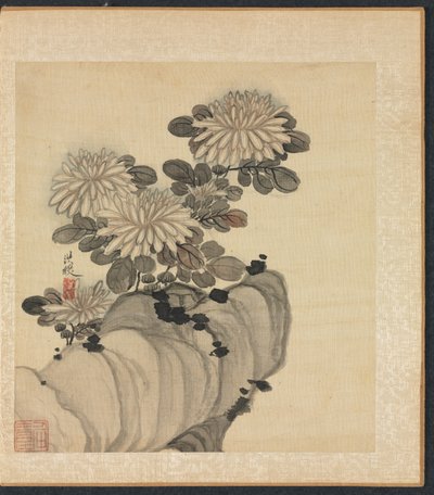 Maalauksia muinaisten mestareiden mukaan: Chrysanthemum and Rock tekijältä Chen Hongshou