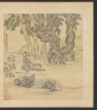 Maalauksia muinaisten mestareiden mukaan: Zhongqingin muotokuva maisemassa, 1598-1652. tekijältä Chen Hongshou