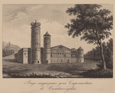 Stroganov-suvun vanha talo Solvychegodskissa, 1842 tekijältä Chessky