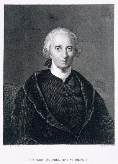 Carrolltonin Charles Carroll, kaiverrus Asher Brown Durand (1796-1886) tekijältä Chester Harding