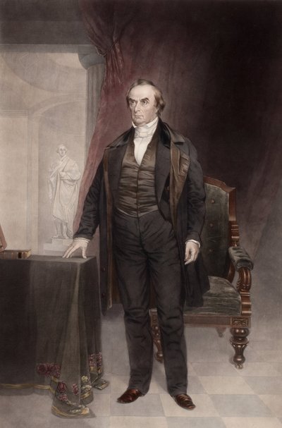 Daniel Websterin (1782-1852) muotokuva, kirjoittanut Harding, Chester (1792-1866). Mezzotint. Yksityinen kokoelma tekijältä Chester Harding