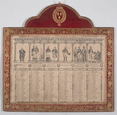 Ranskan kalenteri vuodelle 1816 Euroopan valtioiden hallitsijoiden yleinen galleria, 1816 tekijältä Chevalier Henry Guillot