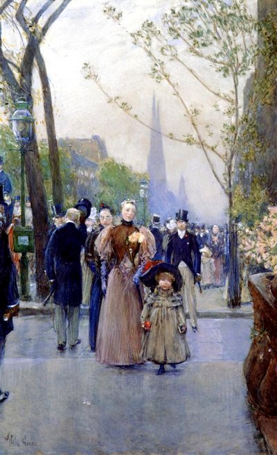 5th Avenue, sunnuntai tekijältä Childe Frederick Hassam