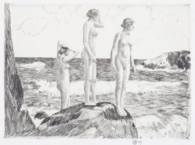 Syvänmeren uimarit tekijältä Childe Frederick Hassam