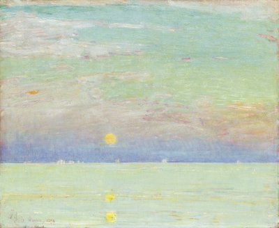 Kuunnousu auringonlaskun aikaan, Cape Ann tekijältä Childe Frederick Hassam