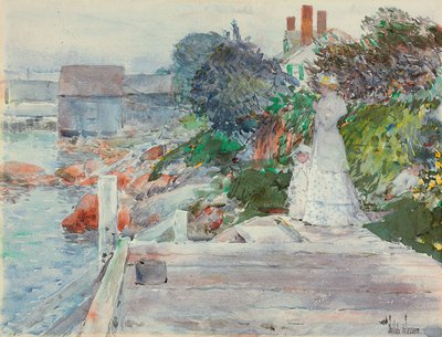 Ocean Front, Gloucester, Massachusetts, n. 1890-1895 (akvarelli paperille) tekijältä Childe Frederick Hassam
