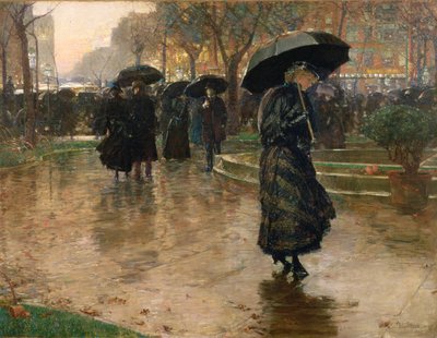 Rain Storm, Union Square tekijältä Childe Frederick Hassam