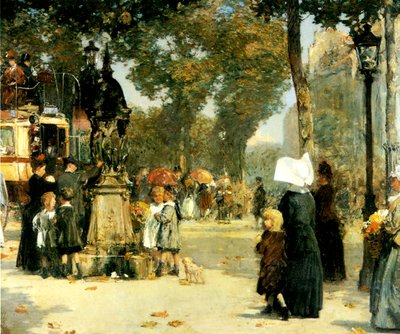 Street Scene, Pariisi tekijältä Childe Frederick Hassam