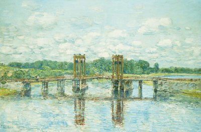 Toll Bridge, New Hampshire, lähellä Exeteriä tekijältä Childe Frederick Hassam