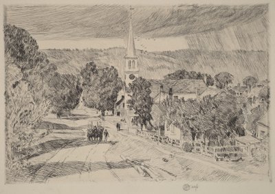 Vermontilainen kylä tekijältä Childe Hassam