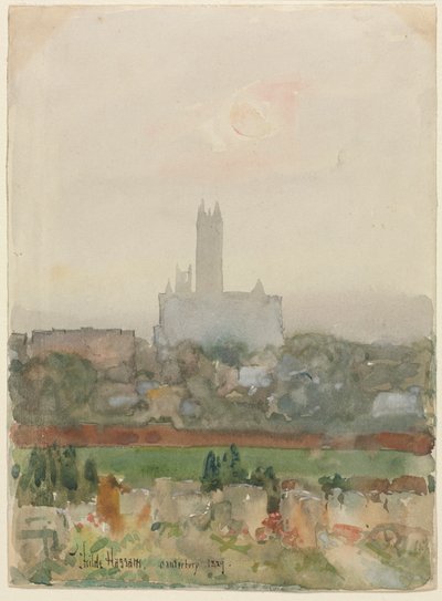 Canterburyn katedraali recto, 1889. tekijältä Childe Hassam