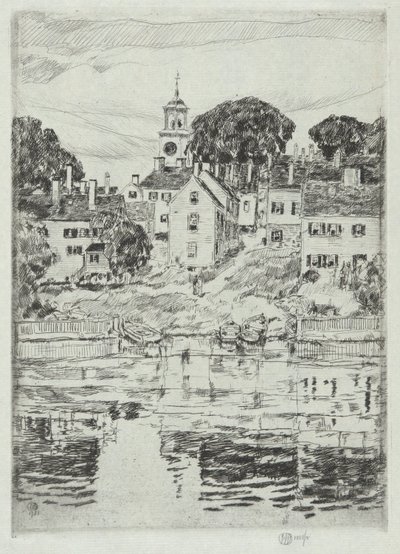 Kirkkotorni, Portsmouth, 1921 tekijältä Childe Hassam