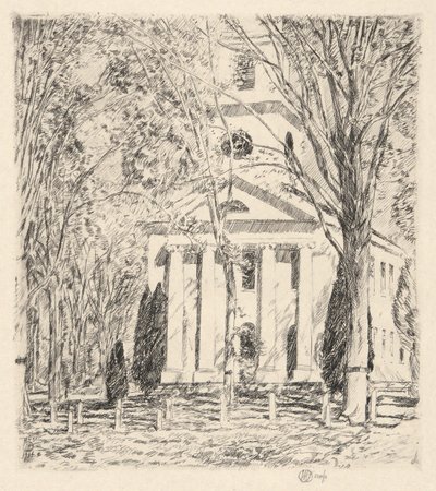Old Lymen kirkko, 1924 tekijältä Childe Hassam