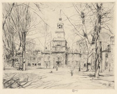 Independence Hall, Philadelphia, 1926 tekijältä Childe Hassam