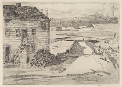 Laskuvesi, Cos Cob Bridge tekijältä Childe Hassam