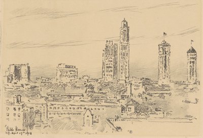 New Yorkin siluetti, kevyet rakennukset tekijältä Childe Hassam