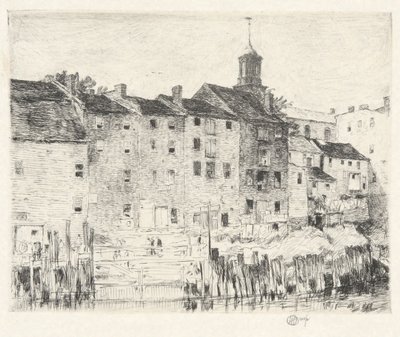 Vanhat varastot, Portsmouth tekijältä Childe Hassam