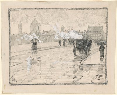 Rainy Day, Boston tekijältä Childe Hassam