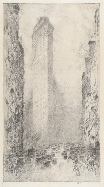 Washingtonin syntymäpäivä – Fifth Avenue ja 23rd Street tekijältä Childe Hassam
