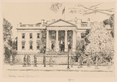 Valkoinen talo, Washington, 1925 tekijältä Childe Hassam