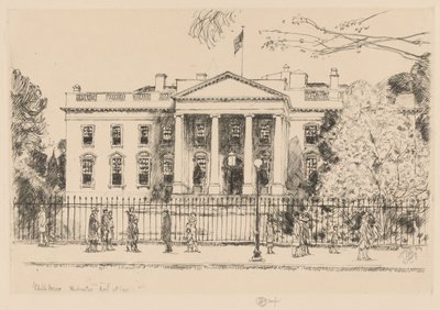 Valkoinen talo, Washington, 1925 tekijältä Childe Hassam