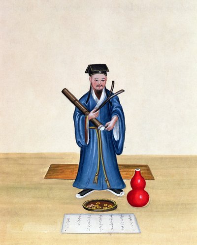 Taolainen Kiinassa, n. 1785 (wc paperilla) tekijältä Chinese School