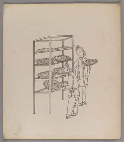 Erillisten lehtien albumi: Silk Cultivation and Production (muste paperille) (katso myös 499288-303) tekijältä Chinese School