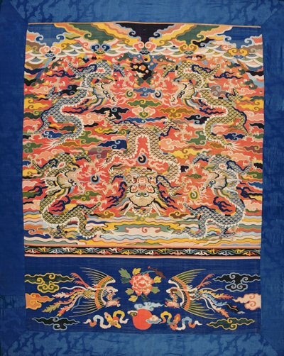 Viiden lohikäärme Kossu, Wanli-kausi, 1573-1619 (silkki) tekijältä Chinese School