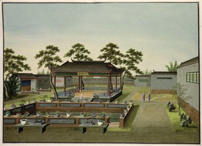 Garden Scene, n. 1820-40 (wc paperilla) tekijältä Chinese School