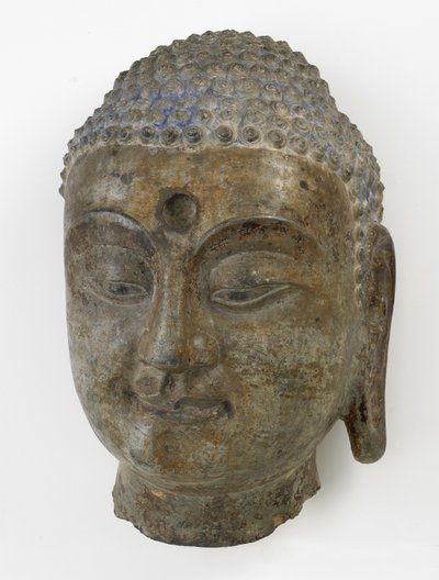 Buddhan pää, jakokausi, 550-577 (kalkkikivi) tekijältä Chinese School
