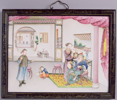 Imperial Canton -paneeli, Qianlong-kausi, 1736-1795 (emalipinnoite) (katso pari kohdasta 207219) tekijältä Chinese School