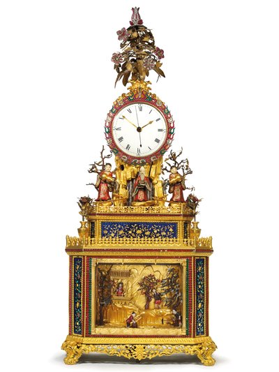 Imperiumin iskevä, musikaalinen ja automaattinen "Daoist Immortal" -kello, Guangzhoun työpajat, Qianlong-kausi, 1736-95 tekijältä Chinese School