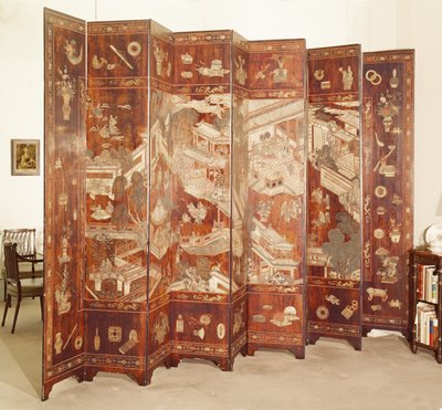 Kymmenkertainen Coromandel `Tete de Negre -verkko, kiina, 1600-luvun loppu tekijältä Chinese School