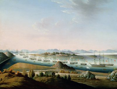Näkymä Whampoalle, noin 1840 tekijältä Chinese School