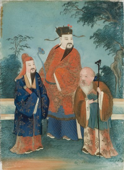 Kolme mieshahmoa (öljy lasille) tekijältä Chinese School Chinese School