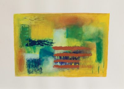 Keltainen puutarha II, 2003 (guassi akvarellipaperille) tekijältä Ching Fun Tso