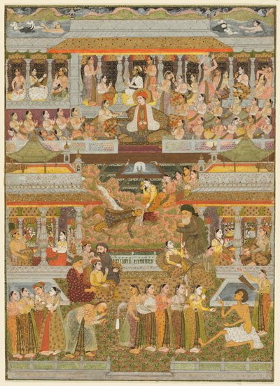 Rakastajat ja rakkaat: Kokoonpano kohtauksista persian-, urdun- ja sanskritinkielisestä kirjallisuudesta, n. 1735. tekijältä Chitarman II